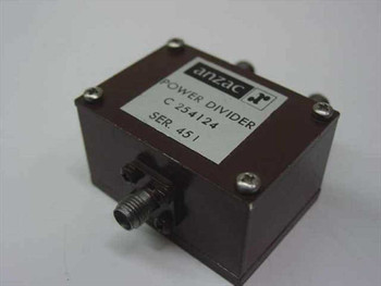 Anzac C254124 Power Divider – front/top view showing label with model number and SMA-F connectors on front face
