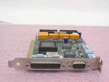 Attachmate UniCard+ 019244 ISA adapter card front view showing dual DB25 ports and ISA edge connector