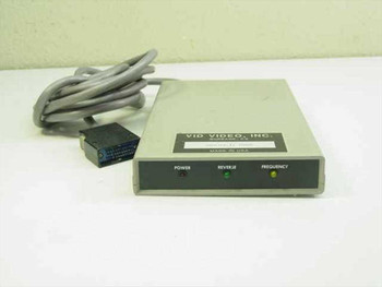 VID Video Inc Shuttle-II 10006 video sync converter — front panel view showing Power, Reverse, and Frequency LED indicators with attached cable