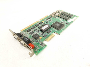 Western Digital 61-603145 16-bit ISA video card – angled front view showing ISA edge connector and component side with 9-pin and 15-pin bracket connectors