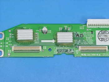 Samsung 42-YB-Upper LJ41-02059A upper Y-buffer board – reverse angle showing PBA label, model number, and part code markings