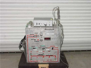 MRI Instruments XP16 laser gas controller front panel with digital display, switches, and labeled gas flow diagram