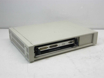 Hybricon 078-360 Reference Board Test Module – front and top angled view showing card cage opening with DB-style edge connectors and beige chassis