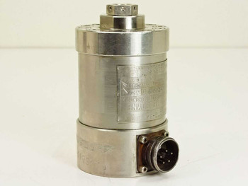 Taber Teledyne 176-SA pressure transmitter front view showing cylindrical stainless body and multi-pin circular connector