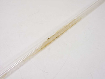 IHF 6548A4CHD UV curing lamp glass tube mid-section showing yellowing and residue deposits on the surface