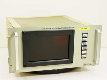 Hughes 3878523-100 Synchronous Command Generator front panel view showing display screen and CMD GEN 1 label with command buttons