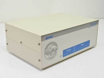 Buffalo SLmkII Peripheral Sharing Device — front-left three-quarter view showing beige desktop enclosure with blue Buffalo logo and channel indicator panel