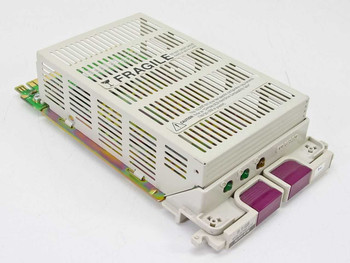 Compaq 304866-001 Ultra Wide SCSI hot-plug hard drive caddy — angled top view showing vented white enclosure and purple handles