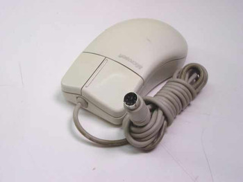 Microsoft 52695 PS/2 mouse – side view showing Microsoft logo on top and 6-pin mini-DIN connector