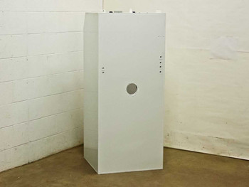 Systems Chemistry Inc. Chemical Tank Delivery Enclosure – rear and left side view showing circular pass-through port