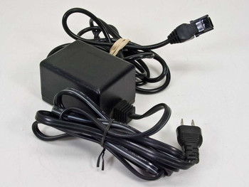 Ault 393-4016-TO1E AC power supply front and left side view with attached AC power cord and 6-pin output cable bundled with rubber band