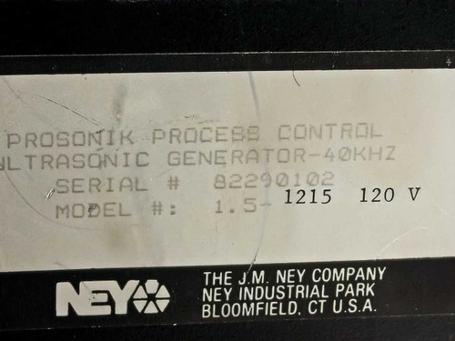 Ney Ultrasonics 1.5-1215 40KHz proSONIK Process Control Ultrasonic Generator