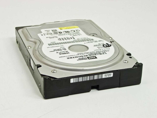 IBM 40Y9034 Western Digital WD800JD 80GB 3.5-inch SATA hard drive — top label view with yellow caution sticker