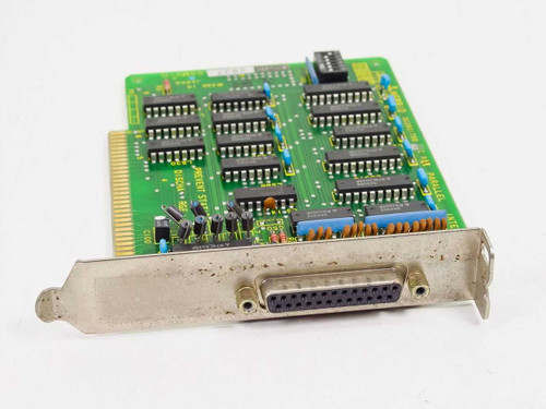 Mitsubishi WEPR10 DC280179D 8-bit ISA parallel interface card — angled top view showing DB25 connector and ISA edge connector