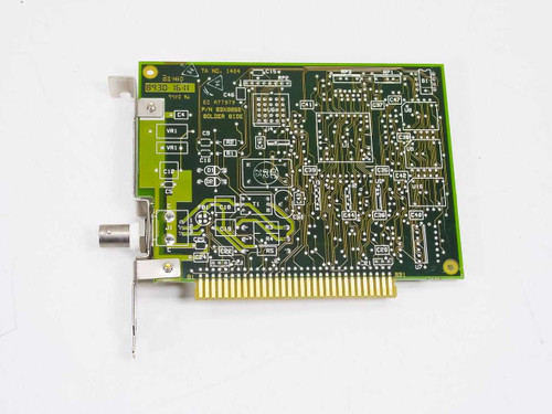 IBM 83X9263 ISA network adapter – solder side view showing PCB traces, part number label, and BNC bracket connector