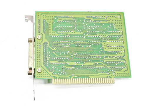Microtek MS-PCX Rev B – PCB reverse/solder side view showing ISA edge connector and DB25 bracket