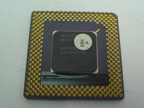 Intel Pentium A80502166 SY016/VSS processor — underside showing gold pin grid array with date code sticker and markings