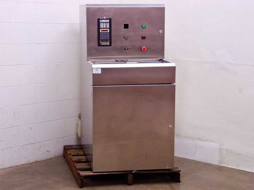ITS UC-7010 Microprocessor Wafer Box Washer – front view showing stainless steel upper enclosure and TYMKON control panel
