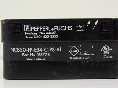 Pepperl Fuchs NCB50-FP-E34-C-P3-V1 Inductive Proximity Sensor - DC 188778