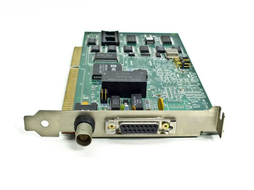Western Digital WD8013EP ISA Ethernet card – angled front view showing BNC coax and DB-15 AUI connectors on bracket