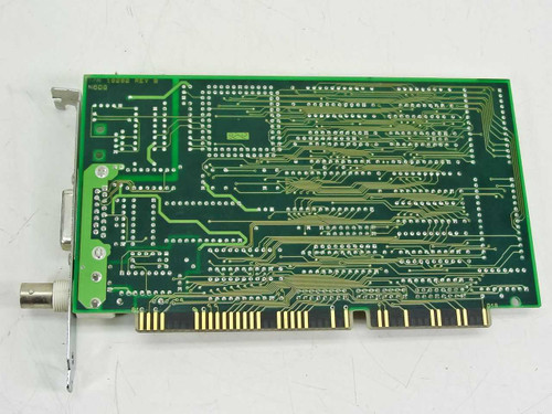 Artisoft 10282 ISA Ethernet card — solder/reverse side showing ISA edge connector and PCB trace layout