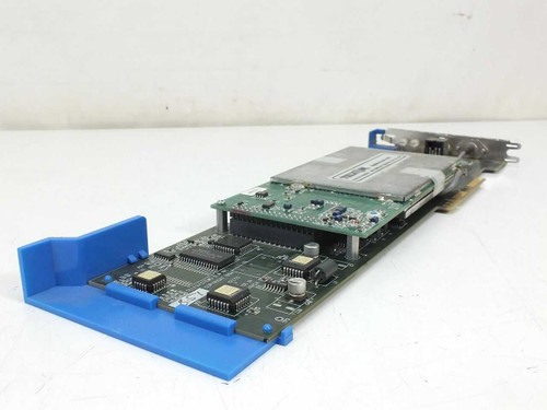 Telxon DS29672 RS-485 Router MCA Card – reverse angled view showing PCB, daughterboard, ICs, and blue card guides