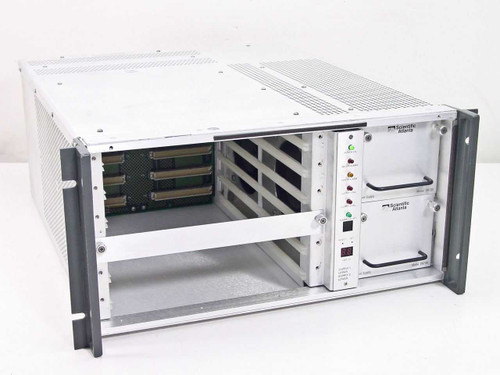 Scientific Atlanta D-9130 Multiplexer Chassis front view showing empty plug-in slots and D9709 power supply bays