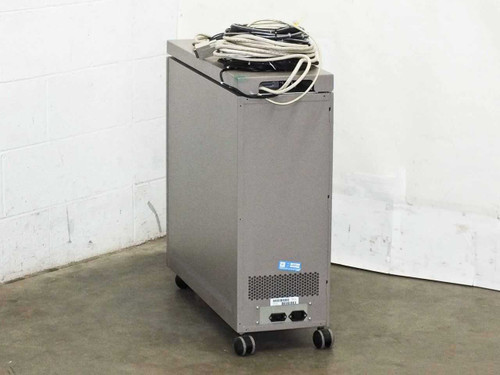 Princeton Gamma-Tech PGT .8000 ECS Computer – rear-left view showing exhaust fan, power inlet panel, and cables draped over top