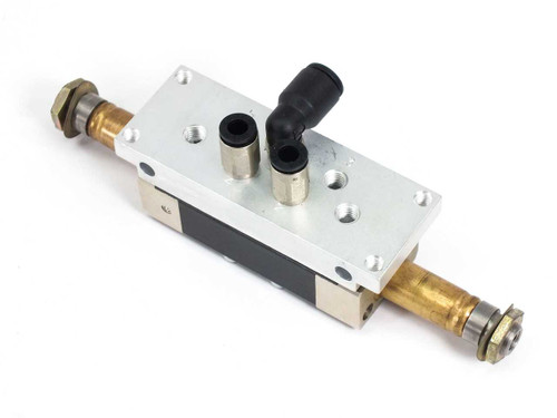 Kuhnke 84.234.01 Series 84 solenoid valve – top and side view showing push-in pneumatic fittings and aluminum body