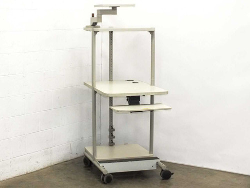 Unbranded Mobile Stand-Up Computer Workstation 37 x 25 x 66 w/Articulating Arm