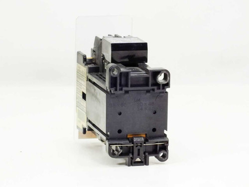 Fuji Electric SC-03/G contactor – left-side and rear view showing DIN rail mounting clip and body construction