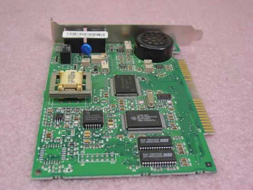US Robotics USR 00568300 56K ISA modem card – angled reverse component view showing Texas Instruments controller IC and SST memory chips