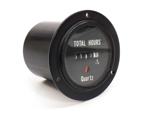 General Time Instruments 899300 Quartz Hour Meter — front face showing Total Hours mechanical drum display reading approximately 5187 hours with 1/10 hour increment marker and Quartz label