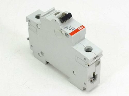 ABB S281 Z3A circuit breaker – right-side angle view showing orange trip indicator window and toggle handle