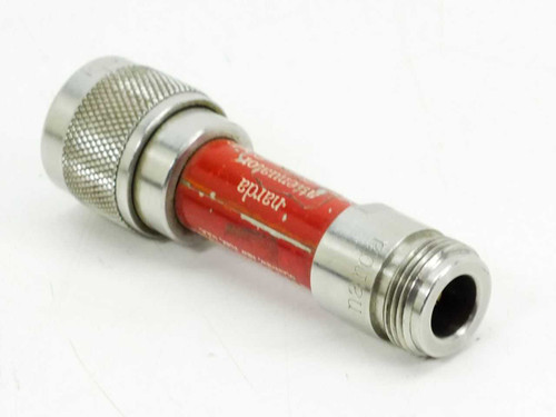 Narda 773-20 RF attenuator – reverse angle showing N-female connector end and knurled body