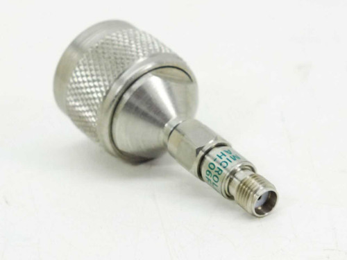 Microlab FXR AH-06F 6dB attenuator – right side view showing SMA Female connector end with label