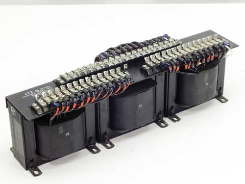 Varian 01-000531-00A inductor set of 3 – right-side angle view showing wiring harness and terminal block connections