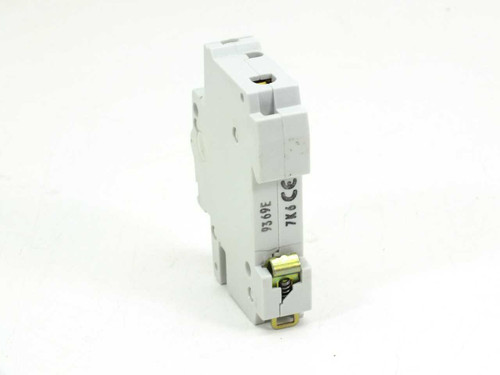 ABB S271-K6A miniature circuit breaker side view showing DIN rail clip and CE marking