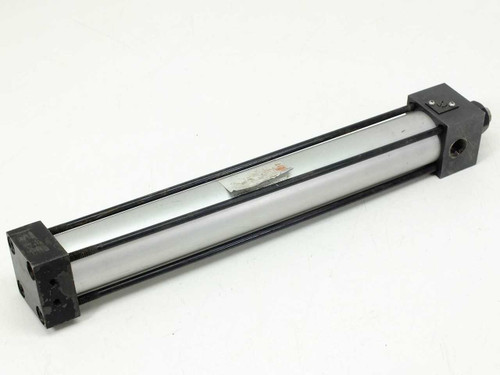 Norgren pneumatic cylinder – opposite side view showing label on barrel and rod end fitting