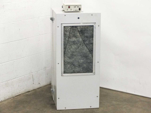 Hugle Electronics Model 430 Laminar Flow Hood – front view showing HEPA filter panel and controller on top