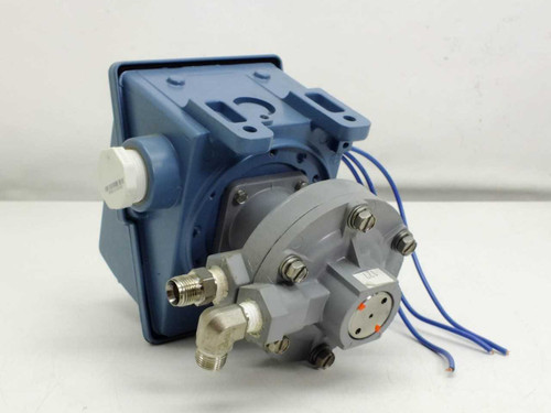 UE J400K-457 Differential Pressure Switch – bottom and side view showing pressure sensing diaphragm body, 1/2 NPT fittings, and wiring leads