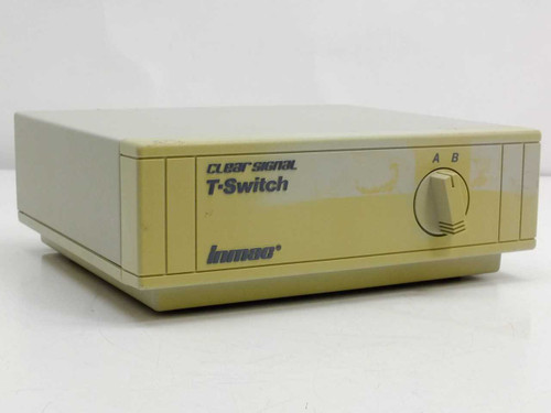 Inmac 1901 Clear Signal T-Switch serial A/B switch – front view showing rotary A/B selector knob and Inmac branding