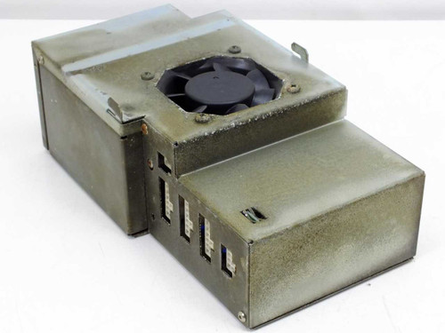 Astec BM200-4401 power supply — angled front-left view showing top-mounted cooling fan and multi-pin output connector block