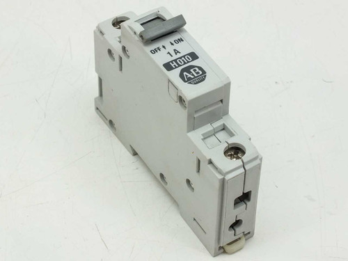 Allen-Bradley 1492-CB1 H010 1A supplementary protector circuit breaker — front panel view showing OFF/ON toggle and 1A H010 label
