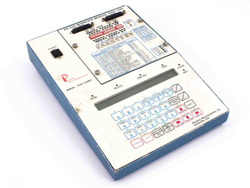 Phoenix Microsystems 1500-250 RS-232 Interface Module – top/front view showing keypad, LCD display, and signal indicator panel