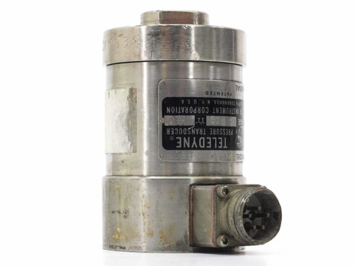 Teledyne Taber 176-SA pressure transducer front view showing label and multi-pin circular connector
