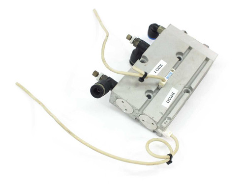 Koganei CS-TBDA16x30 pneumatic cylinder – right side view showing twin bore body and fittings with tubing