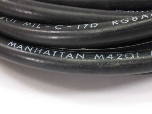 Manhattan Alpha Wire 18' RF Coax Cable MIL-C-17-D RG8A/U 74868 UG 21-2IC/I M4201