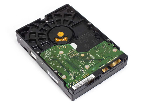 Western Digital WD1600JS 160GB SATA hard drive – bottom PCB view showing controller board and SATA connector