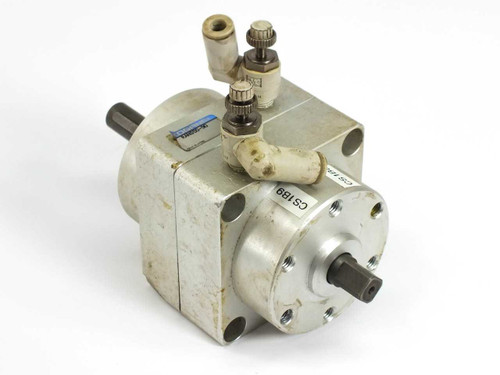 Koganei RANS50-90 rotary vane actuator rear-left view showing second output shaft end and label